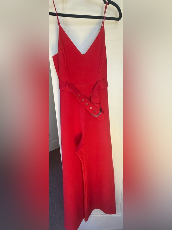 Express Pants - Red Express Jumpsuit with Matching Eyelet Belt| Size Medium | Like new!